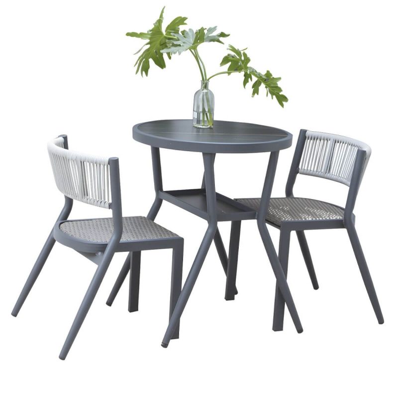 "Modern Style Dining Set Square Metal 1/3 Pcs Dining Table Set - Table 39.4"L x 23.6"W x 29.5"H Zero Brown"
