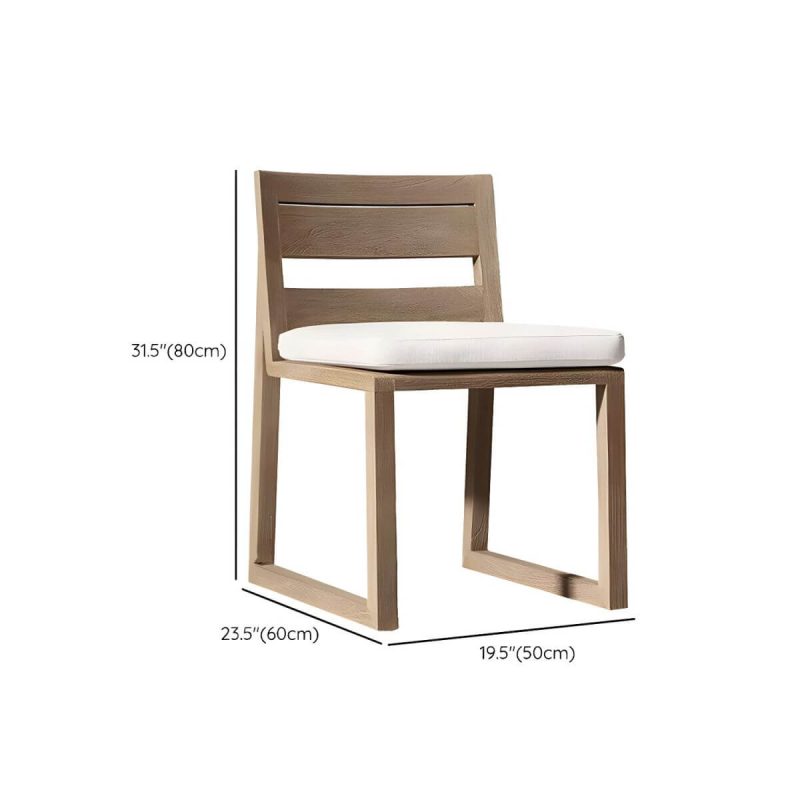 "Dimension of Modern Style Dining Set 1/5/7 Pcs Wood Frame Patio Dining Table and Chairs - Brown Not Available Chair(s) 1"