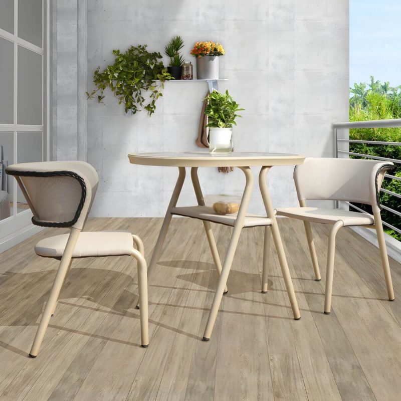 "Traditional Style Dining Room Chair and Table Set with Chairs - Table & Chair(s) 2 Khaki"