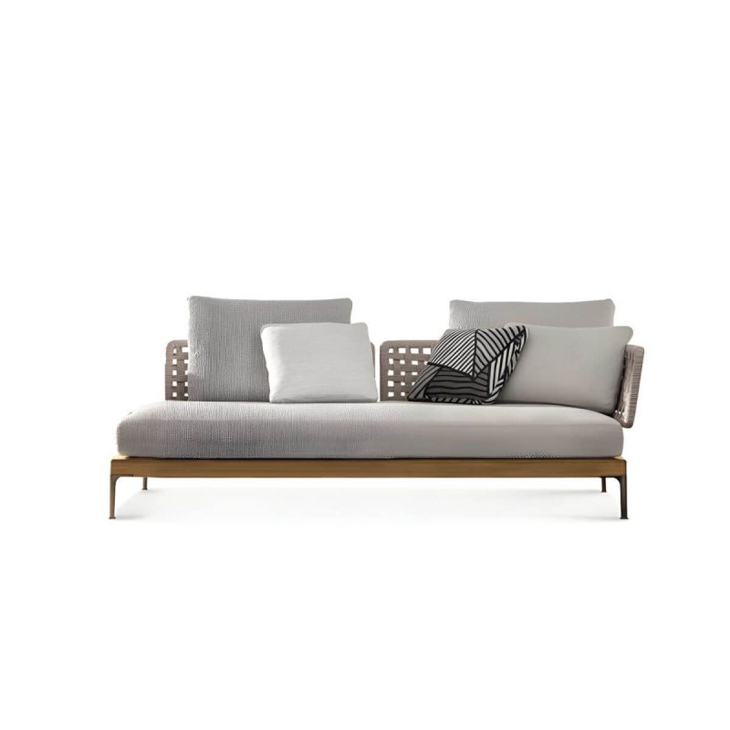 "Scandinavian Patio Sofa Water Resistant Gray Outdoor Patio Sofa - Sofa Aluminum 58"L x 30"W x 26"H"