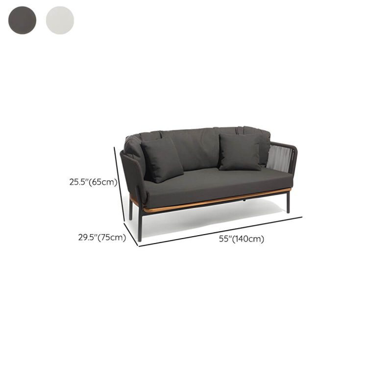 "Dimension of Contemporary Tropical with Cushions Patio Sofa Water Resistant Outdoor Patio Sofa - White 55.1"L x 29.5"W x 25.6"H"