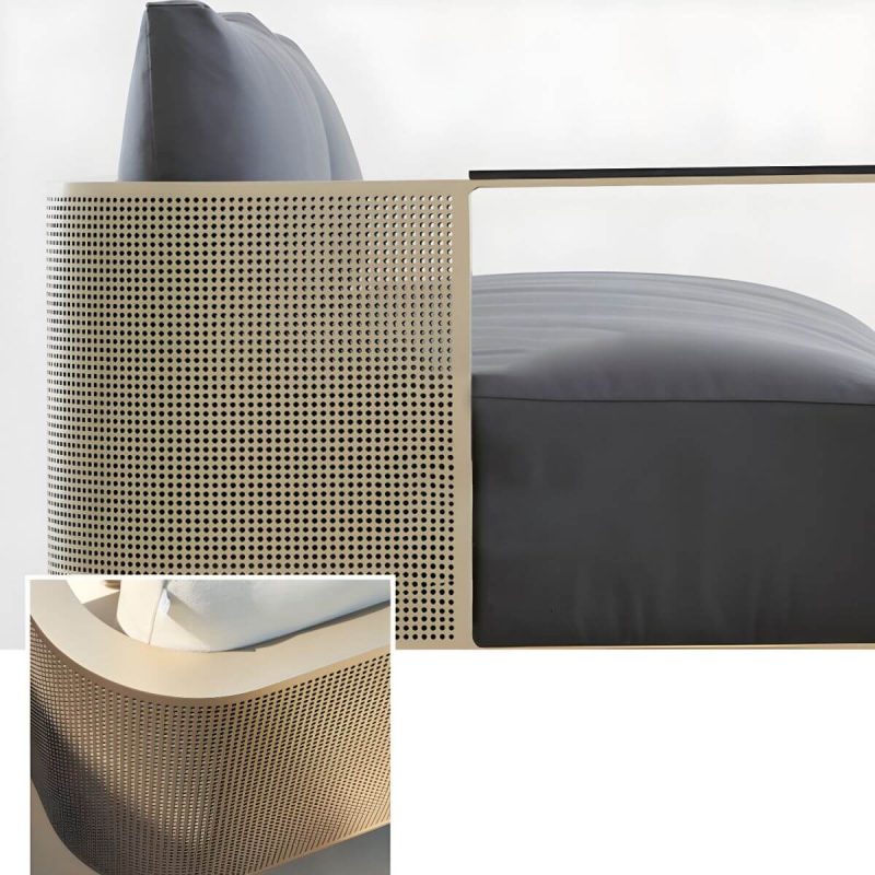 "Gray Upholstered Metal Frame Modern Sofa with Removable Cushions - 1-Seater Sofa"
