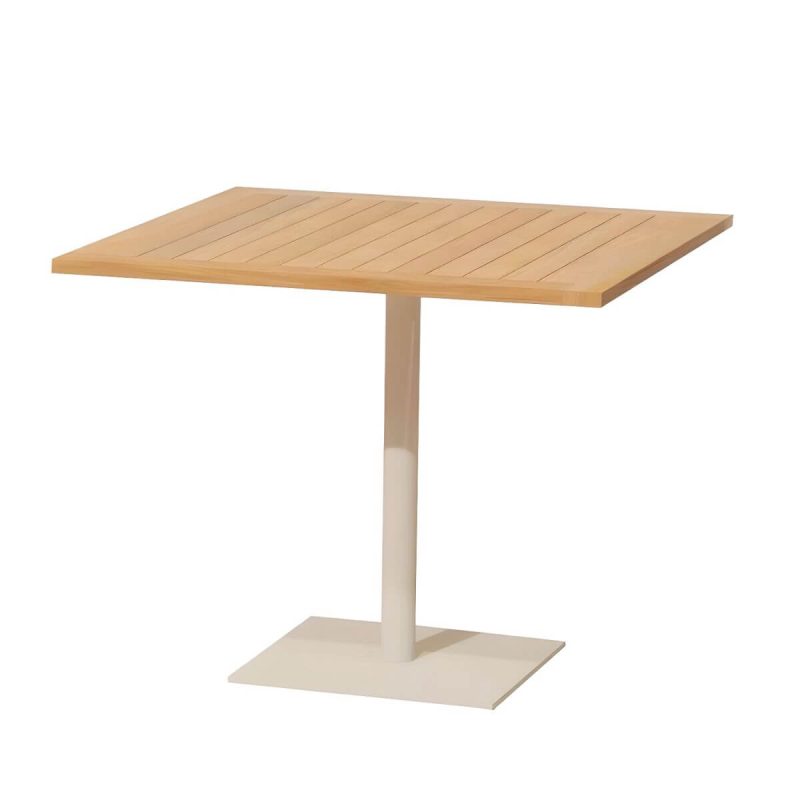 "2-Seater Patio Table with UV Resistant Contemporary Bistro Table - Table Only Natural/ White 27.6"L x 27.6"W x 29.5"H Square"