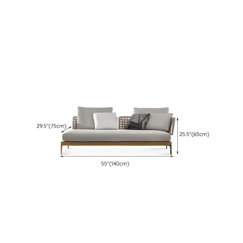 "Dimension of Scandinavian Patio Sofa Water Resistant Gray Outdoor Patio Sofa - Left Corner Sofa Aluminum 55.1"L x 29.5"W x 25.6"H"