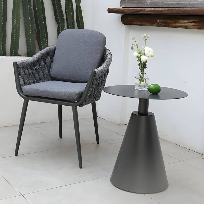 "Contemporary Outdoors Dining Chairs with Removable Water Repellent Finish Cushion - Gray 6 Piece Set"