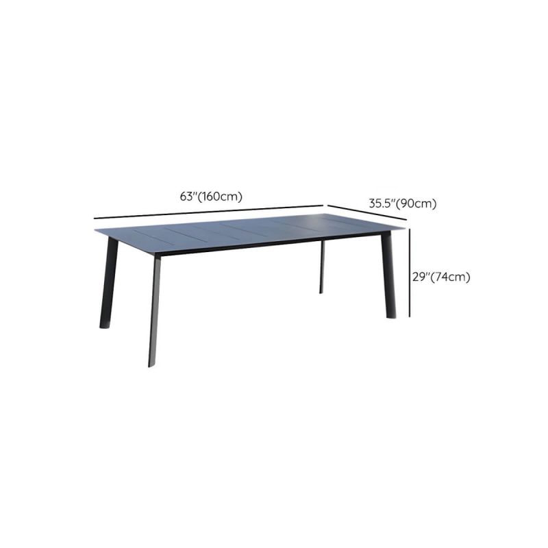 "Dimension of Mid-Century Modern Dining Table Set with 4 Legs Chair for Outdoors - Table & Chair(s) 63"L x 35.5"W x 29.1"H 4"