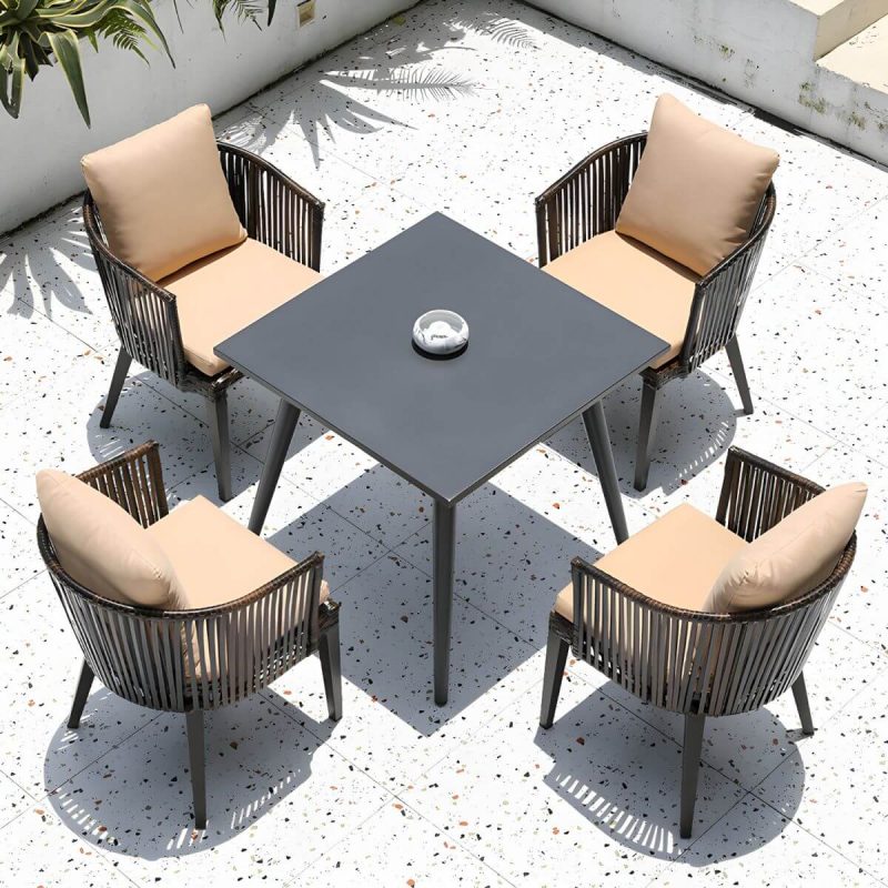 "Contemporary Style 1/5/7 Pcs Dining Set Stoner Dining Table Set - Table & Chair(s) 4 Square Black"