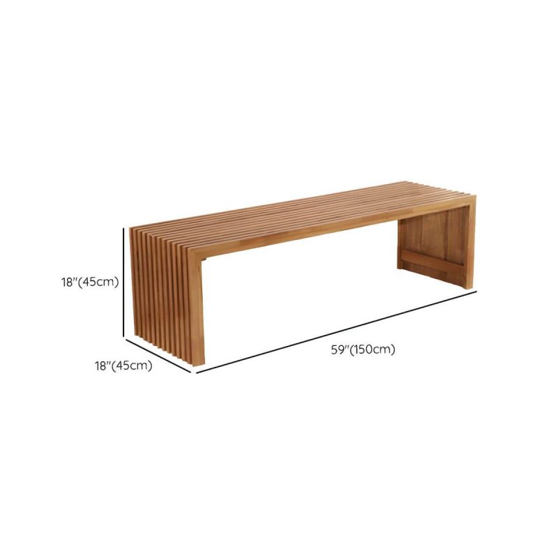 "Dimension of Pine Wood Patio Dining Set Traditional Style, Natural Color, Weatherproof - Bench(es)"