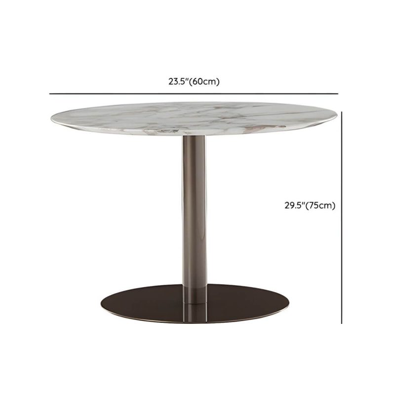 "Dimension of Contemporary Metal Frame Patio Table Water Resistant Dining Table - Table Only 23.6"L x 23.6"W x 29.5"H Black Round"