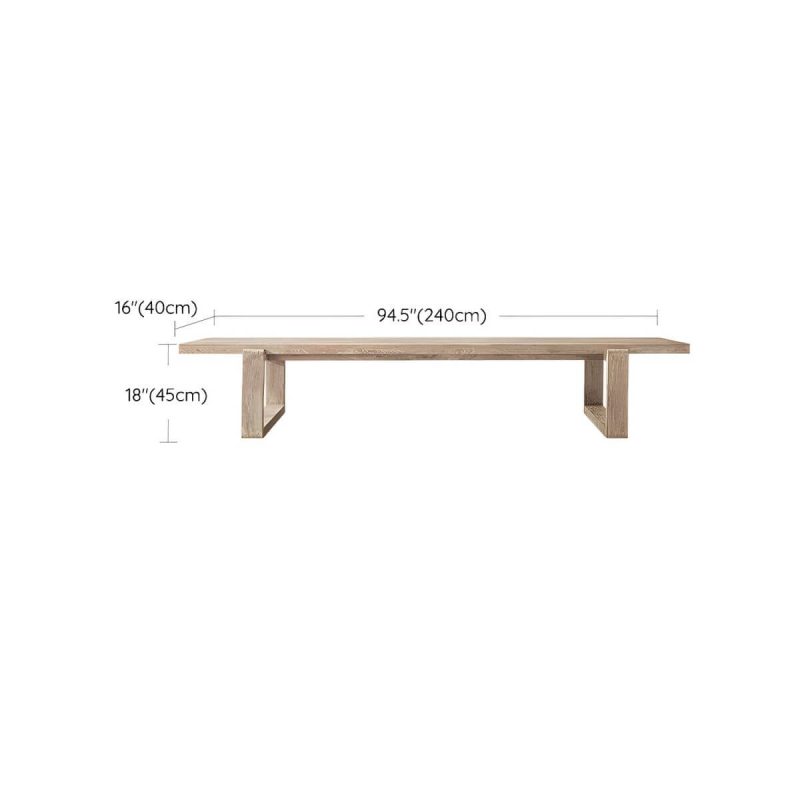 "Dimension of Stylish Teak Wood Patio Dining Set with Bench for Outdoor Gatherings - Bench(es) 94.5"L x 16"W x 18"H"