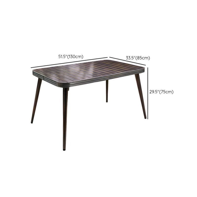 "Dimension of Traditional Style Patio Table Metal Scratch Resistant Patio Table - 51.2"L x 33.5"W x 29.5"H Table Only"