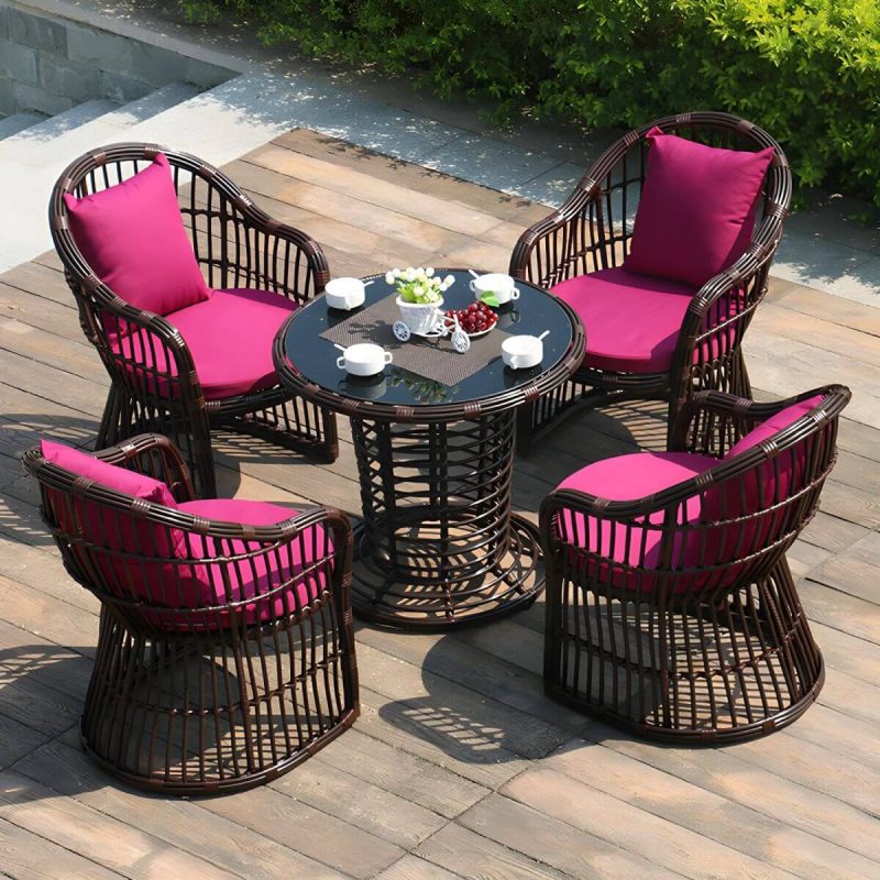 "Mid Century Modern Standard Dining Room Chair and Table Set with 2/4 Chairs - Table & Chair(s) 4"