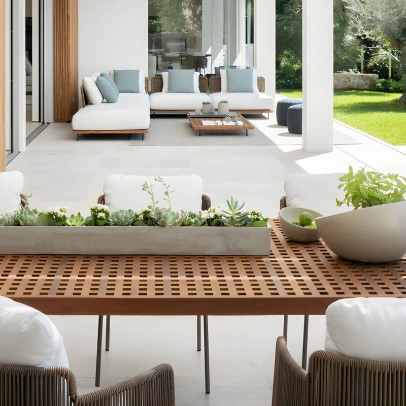 "Solid Wood Patio Table Contemporary Patio Table with Metal Base - 27.6"L x 27.6"W x 29.1"H Square Table Only"