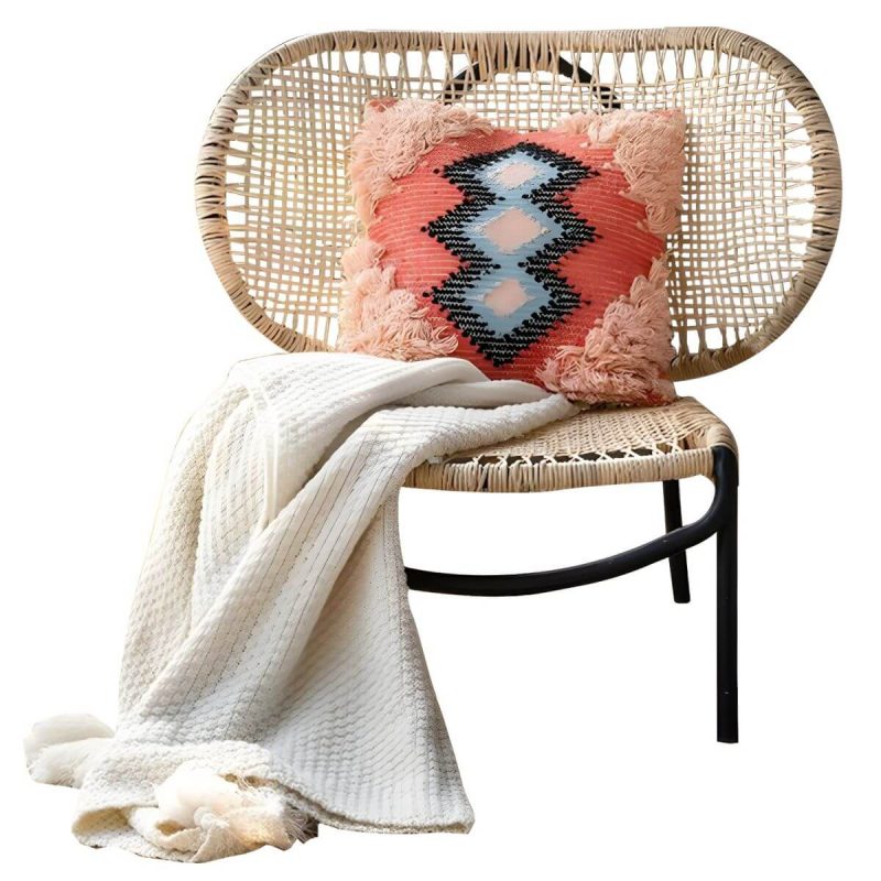 "25" Wide Tropical Side Chair Rattan Armles Dining Side Chair - 1 Piece"