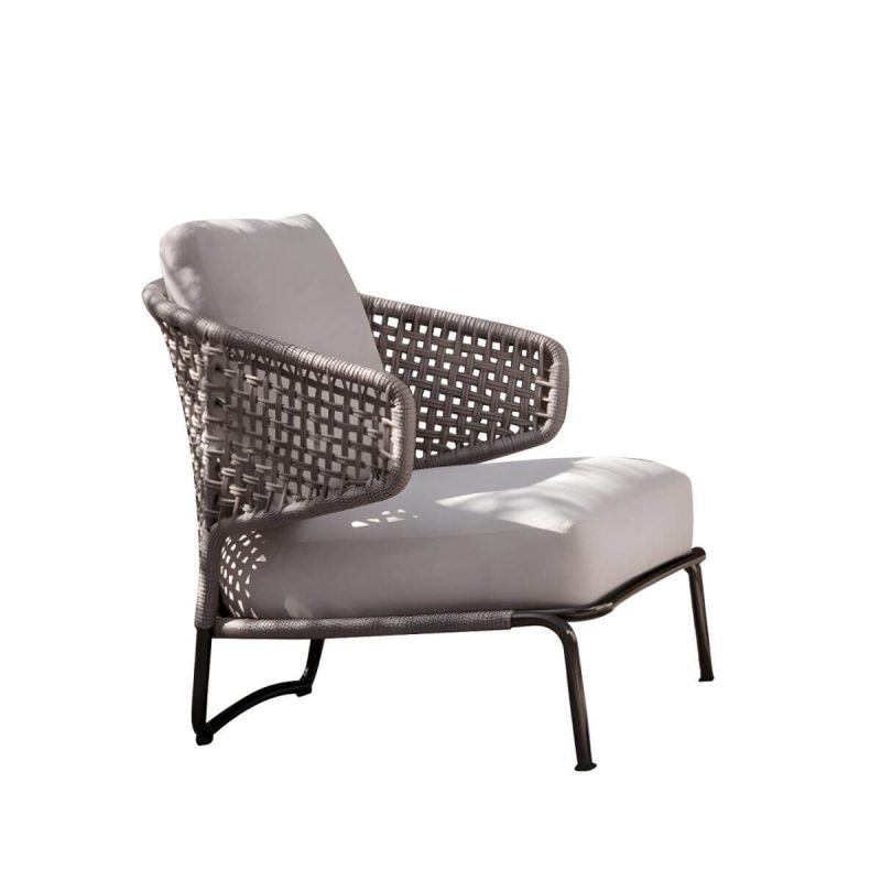 "Tropical Outdoor Chair with Removable Water Repellent Finish Cushion - 24"L x 22"W x 30"H With Arms 8 Piece Set"