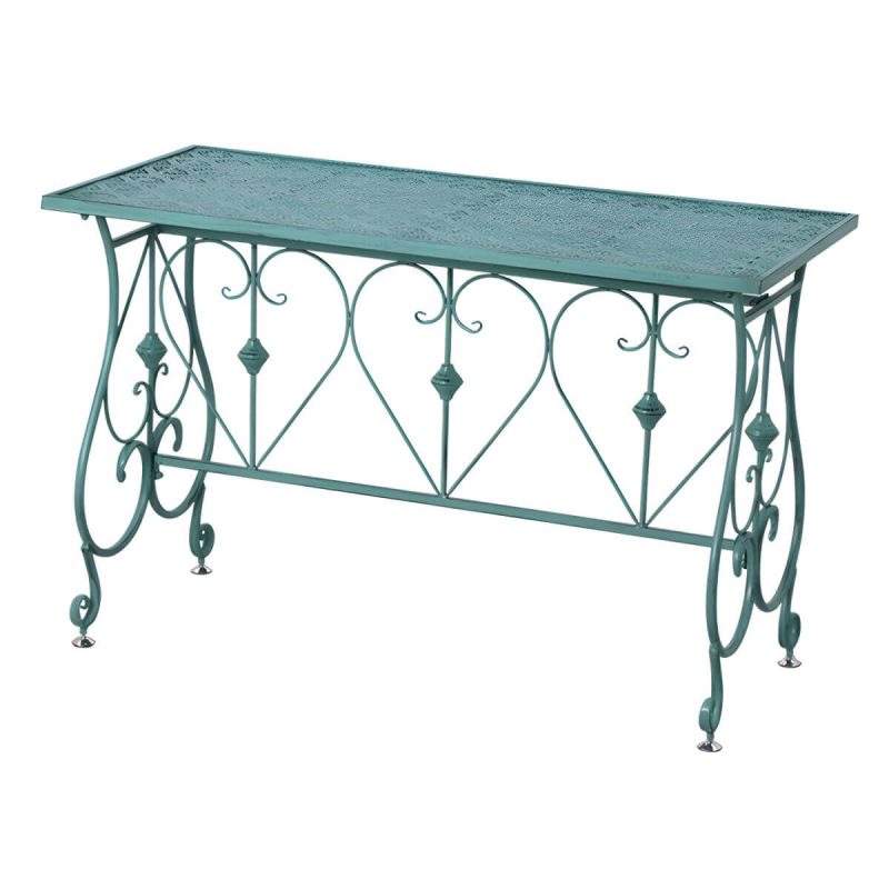 "Modern Green Waterproof Courtyard Table Iron Rectangle Outdoor Table - Table Only"