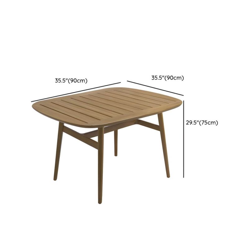 "Dimension of Brown Patio Table Solid Wood Contemporary Style in Rectangular/Square Shape - Table Only 35.4"L x 35.4"W x 29.5"H"