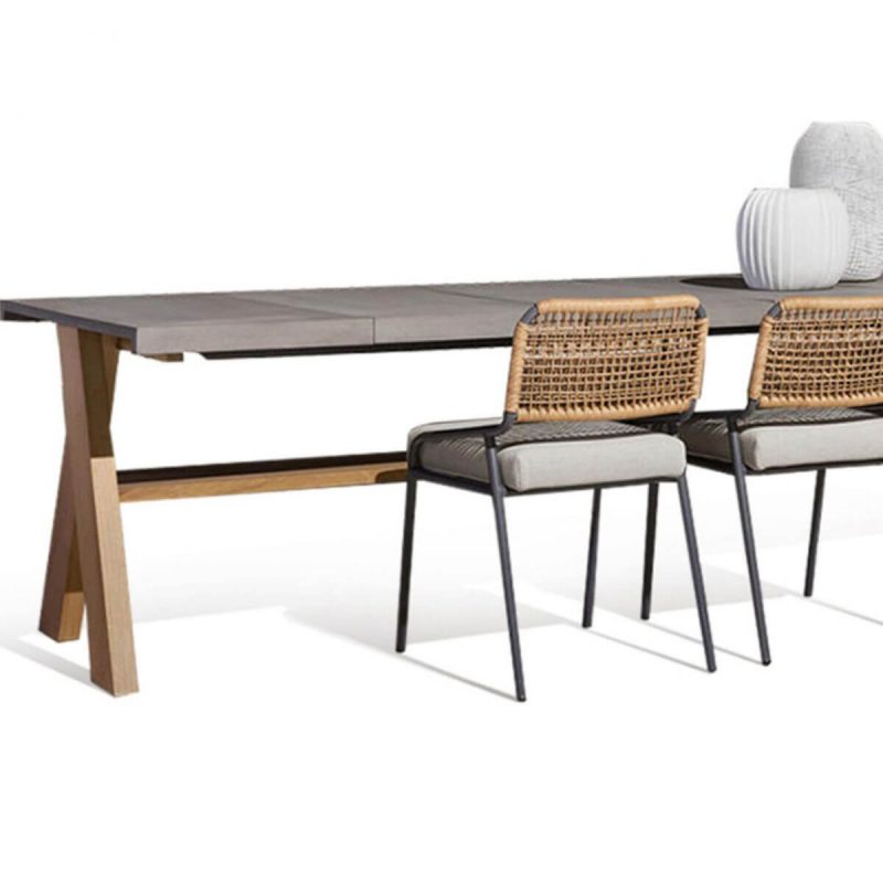 "Contemporary Aluminum Frame Patio Table Outdoor Rust Resistant Patio Table - Rectangular 90.6"L x 31.5"W x 29.5"H Table Only"