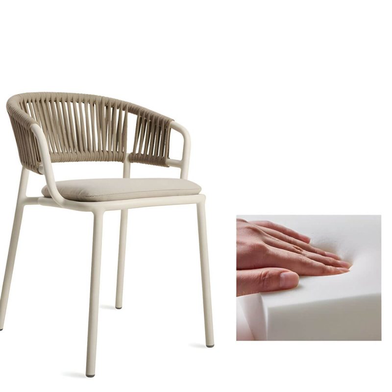 "Modern Light Brown Dining Arm Chair Cane Back for Living Room - Light Khaki 6 Piece Set"