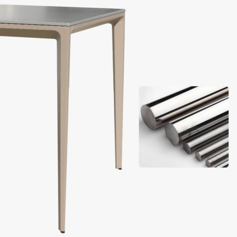 "Grey Patio Table Stone Contemporary Style in Rectangular/Square Shape - Table Only 63"L x 35.4"W x 29.5"H"