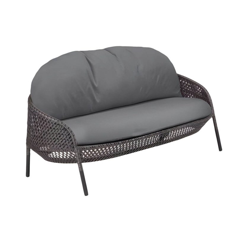 "UV and Water Resistant Patio Sofa 31.49" Wide Outdoor Sofa with Cushion - Black 65"L x 31"W x 26"H"