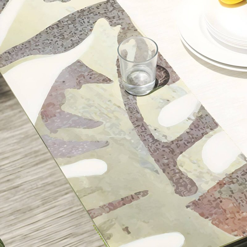 "Contemporary Glass Dining Table Set with 2/4 Woven Chairs in Green - Table 35"L x 35"W x 29"H Zero"