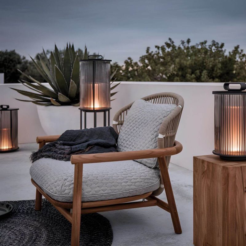 "Tropical Outdoor Patio Sofa Wood With Cushions Brown UV Resistant Patio Sofa - 69"L x 36"W x 45"H"