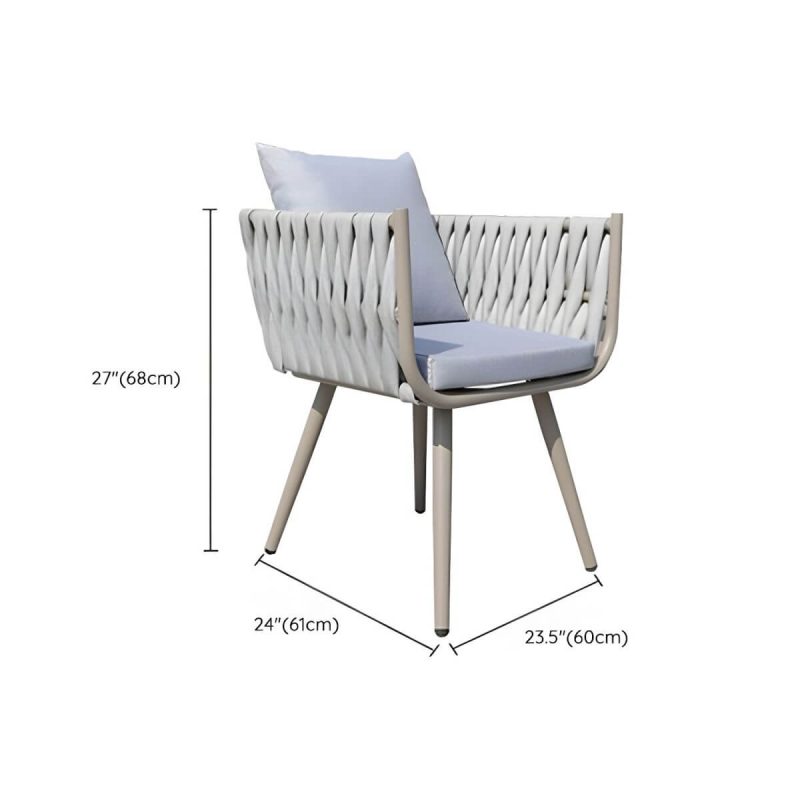 "Dimension of Tropical Washable Cushion Side Chair Gray Dining Side Chair with Arm - 1 Piece"