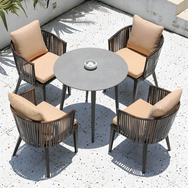 "Contemporary Style 1/5/7 Pcs Dining Set Stoner Dining Table Set - Table & Chair(s) 4 Round Grey"