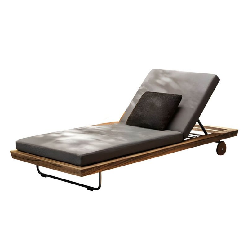 "Contemporary Water Resistant Solid Wood Patio Sofa with Cushions - Daybed"