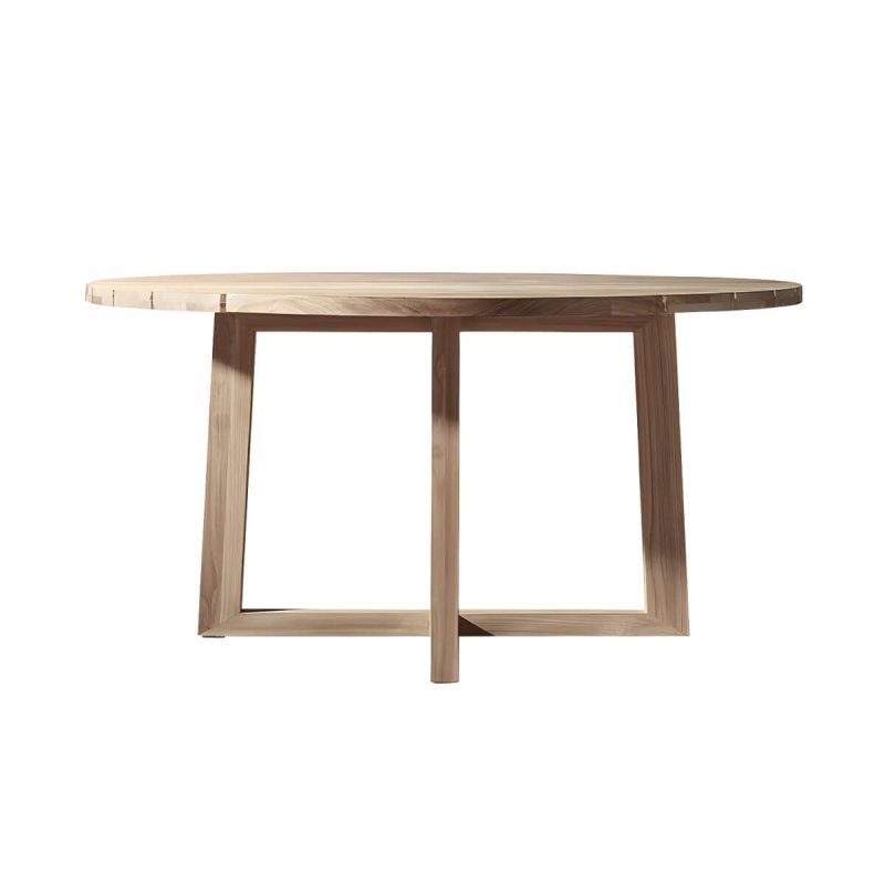 "Elegant Teak Wood Weatherproof Patio Dining Set with Modern Design - Table 59.1"L x 59.1"W x 29.5"H"