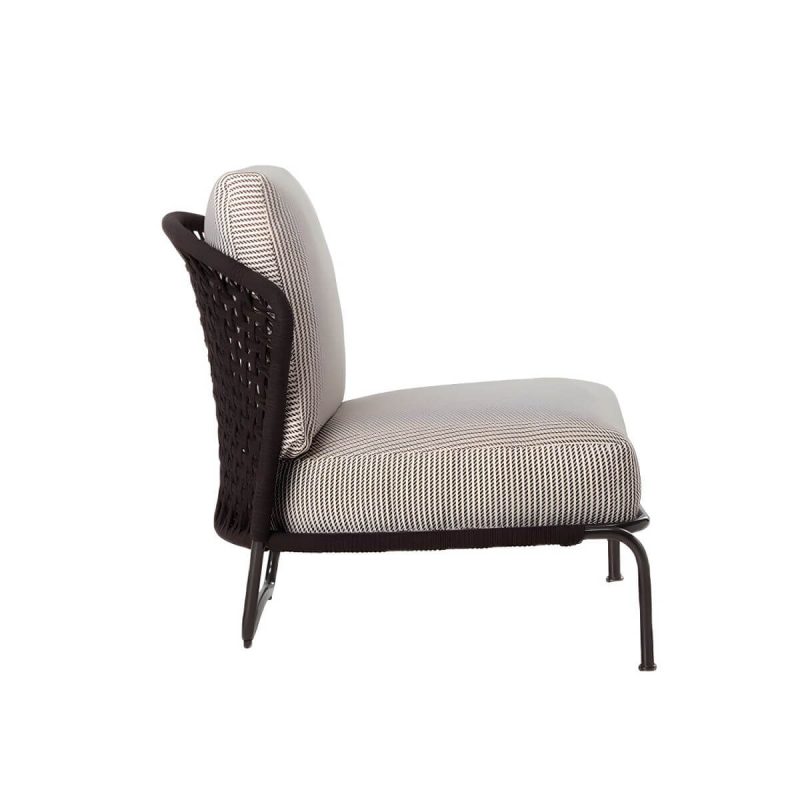 "Tropical Outdoor Chair with Removable Water Repellent Finish Cushion - 26"L x 28"W x 31"H Armless 1 Piece"