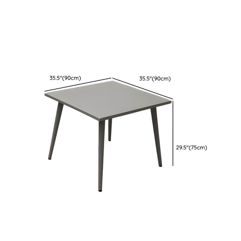 "Dimension of Contemporary Style Metal Patio Table Water Resistant in Rectangular/Square Shape - 35.4"L x 35.4"W x 29.5"H Table Only"