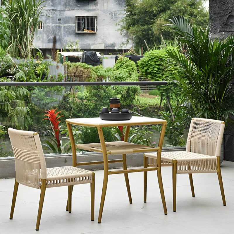 "Standard Height Dining Room Chair and Table Set with 4 Legs Table - Table & Chair(s) 2 Brown"