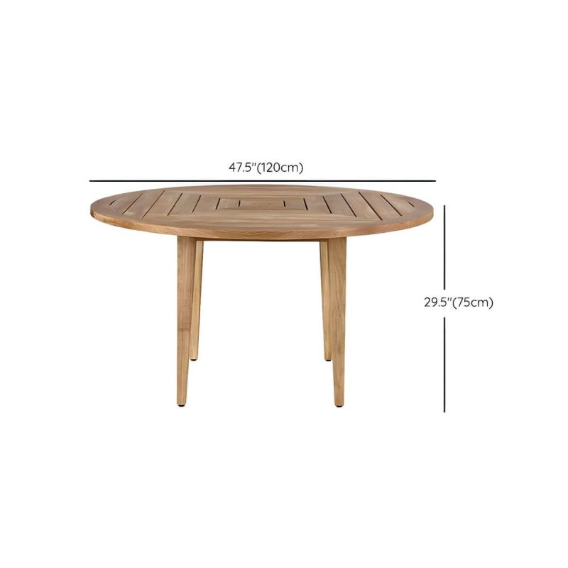 "Dimension of Modern Patio Dining Table Set 1/5/7 Pcs Wood Frame Patio Dining Table and Chairs - Table 47.2"L x 47.2"W x 29.5"H Zero Brown"