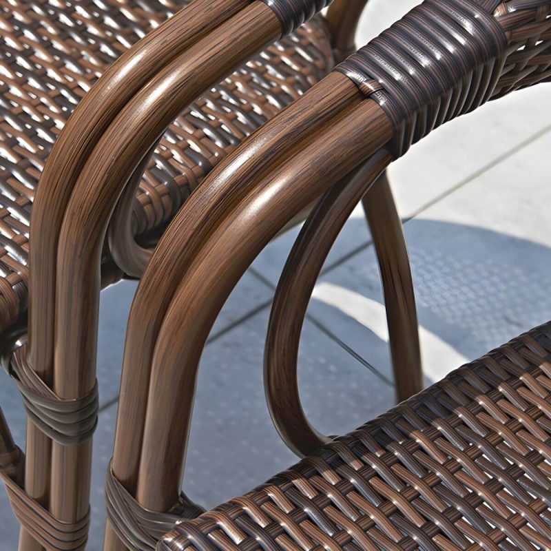 "Traditional Brown Metal Patio Dining Set with Rectangular Table - Table & 6 Chairs 63"L x 35.5"W x 28.3"H"