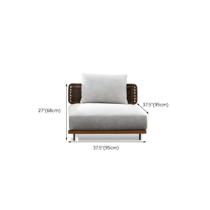 "Dimension of Modern Wicker Outdoor Loveseat Water Resistant Outdoor Patio Sofa - Sofa Square Ash"