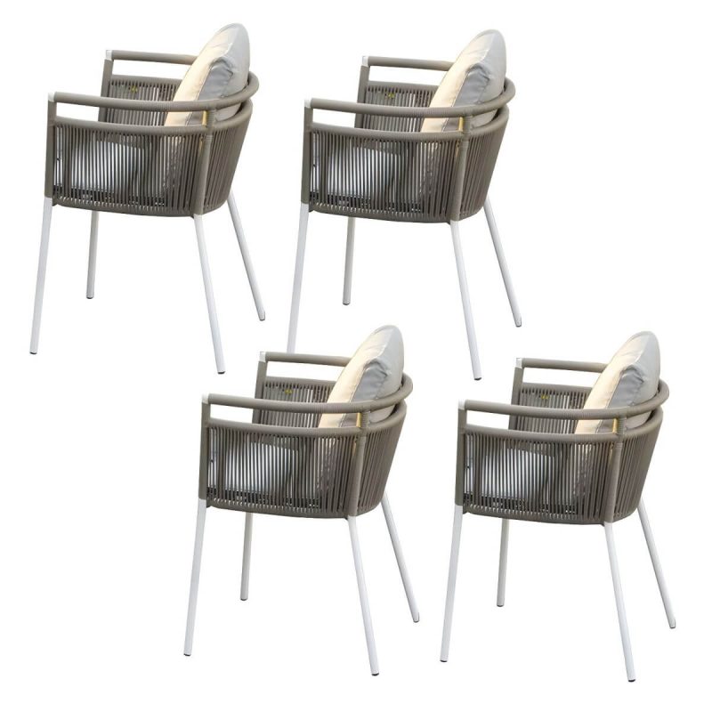 "Boho Style Dining White Round Stone 1/2/5/6 Pieces Dining Set - Chair(s) Not Available 4"