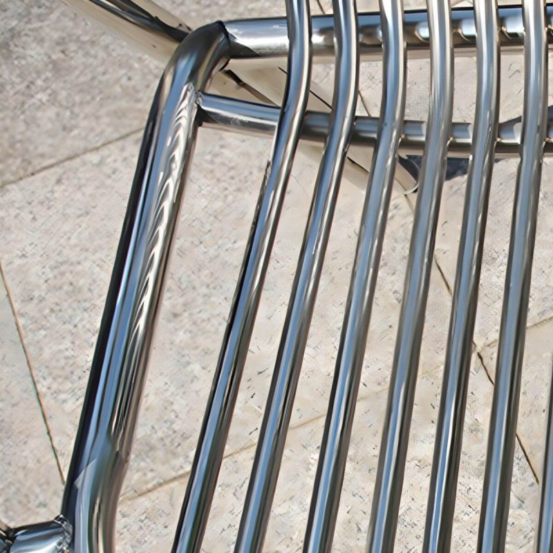 "Silver Modern Armchair Metal Stacking Dining Chairs with Arm - Silver 8 Piece Set"