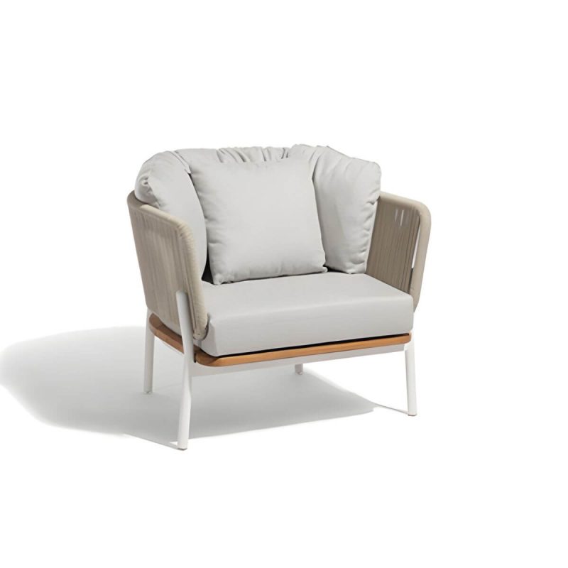 "Contemporary Tropical with Cushions Patio Sofa Water Resistant Outdoor Patio Sofa - White 29.5"L x 29.5"W x 26"H"