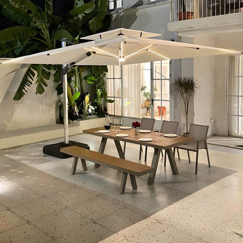 "Aluminum Outdoor Chair Contemporary Arm Chair Outdoor Bistro Chair - Sling 4 Piece Set"
