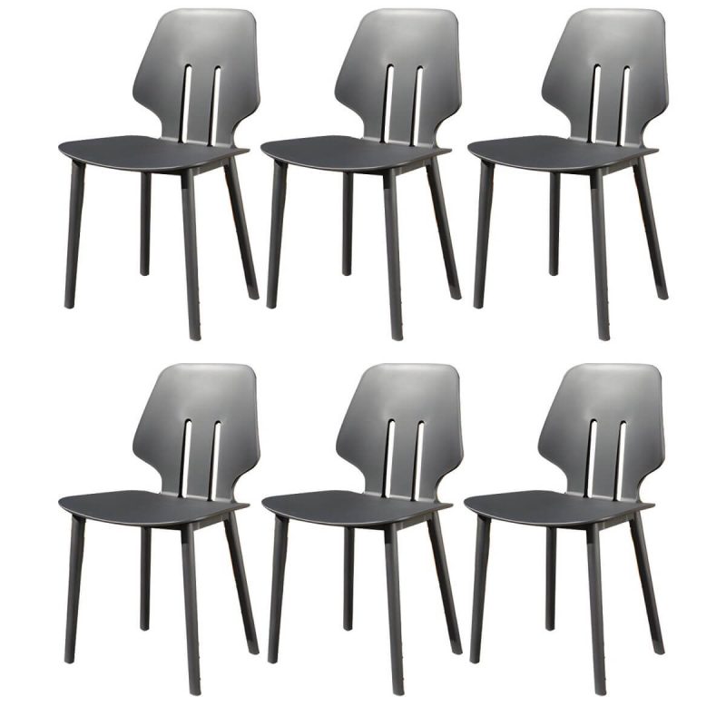 "Stacking Dining Armchair Contemporary Plastic Patio Arm Chair - 17"L x 15"W x 33"H 6 Piece Set"