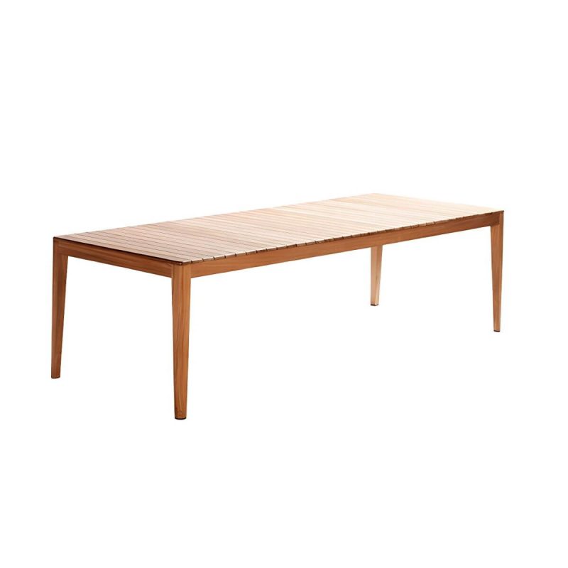 "Modern Brown Patio Dining Table without Umbrella Hole and Non-Foldable Design - Table Only 59"L x 31.5"W x 28"H Rectangular"