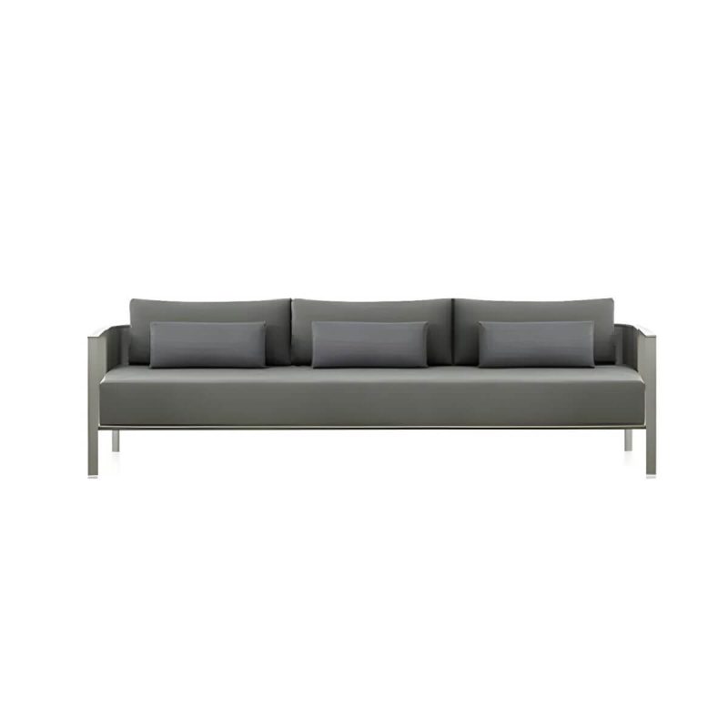 "Metal Frame Outdoor Patio Sofa Industrial Water Resistant Patio Sofa - 83"L x 29.5"W x 28"H 3-Seater Sofa"