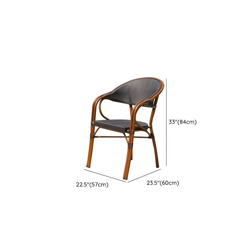 "Dimension of Modern Style Steel Frame UV and Water Protective Outdoor Dining Chair - 22"L x 24"W x 33"H 2 Piece Set"