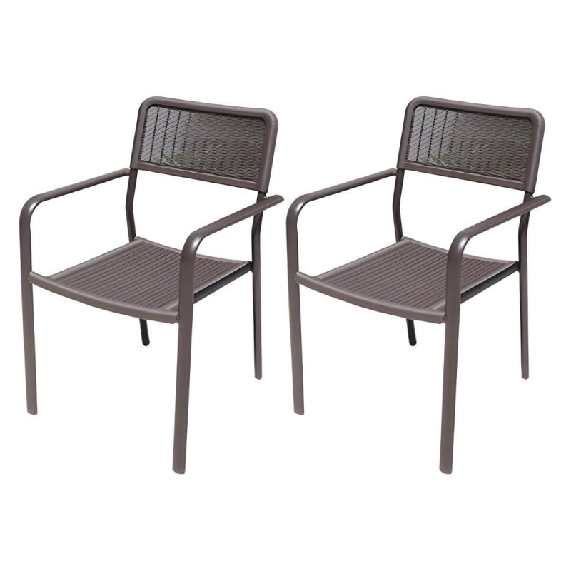 "Industrial Dining Side Chair Set of 2/4/6/8 Metal Outdoor Chair - 21"L x 20"W x 31"H 2 Piece Set"