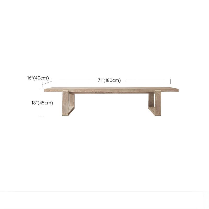 "Dimension of Stylish Teak Wood Patio Dining Set with Bench for Outdoor Gatherings - Bench(es) 71"L x 16"W x 18"H"