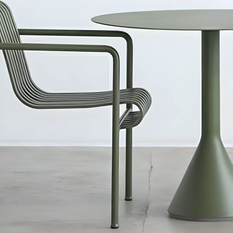 "Modern Green Bistro Table Set 3-Pieces Round Metal Bistro Set - Table & Chair(s) 35.4"L x 35.4"W x 29.1"H 2 Green"