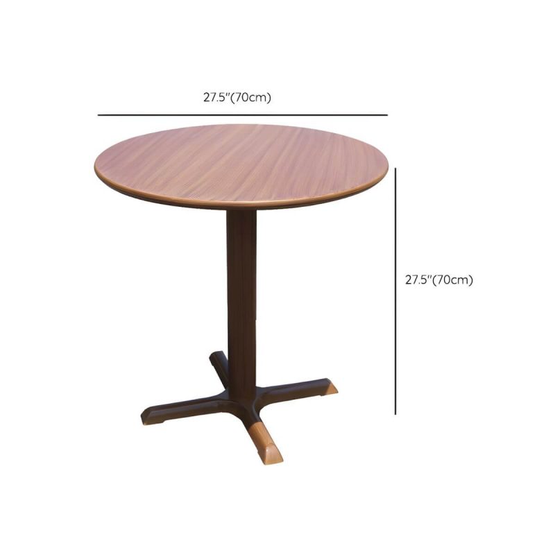 "Dimension of Modern Geometric Waterproof Courtyard Table Metal Base Outdoor Table - Table Only Round Wood Color 27.6"L x 27.6"W x 27.6"H"