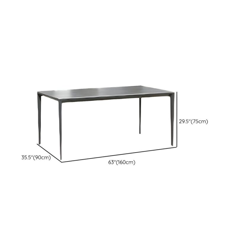"Dimension of Contemporary Dining Table Set with Woven Chairs for Courtyard - Table & Chair(s) 160 x 90 x 75 cm 4"